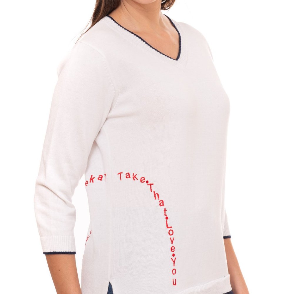 Vecceli Italy Milano Luxe Take With Love Sweater